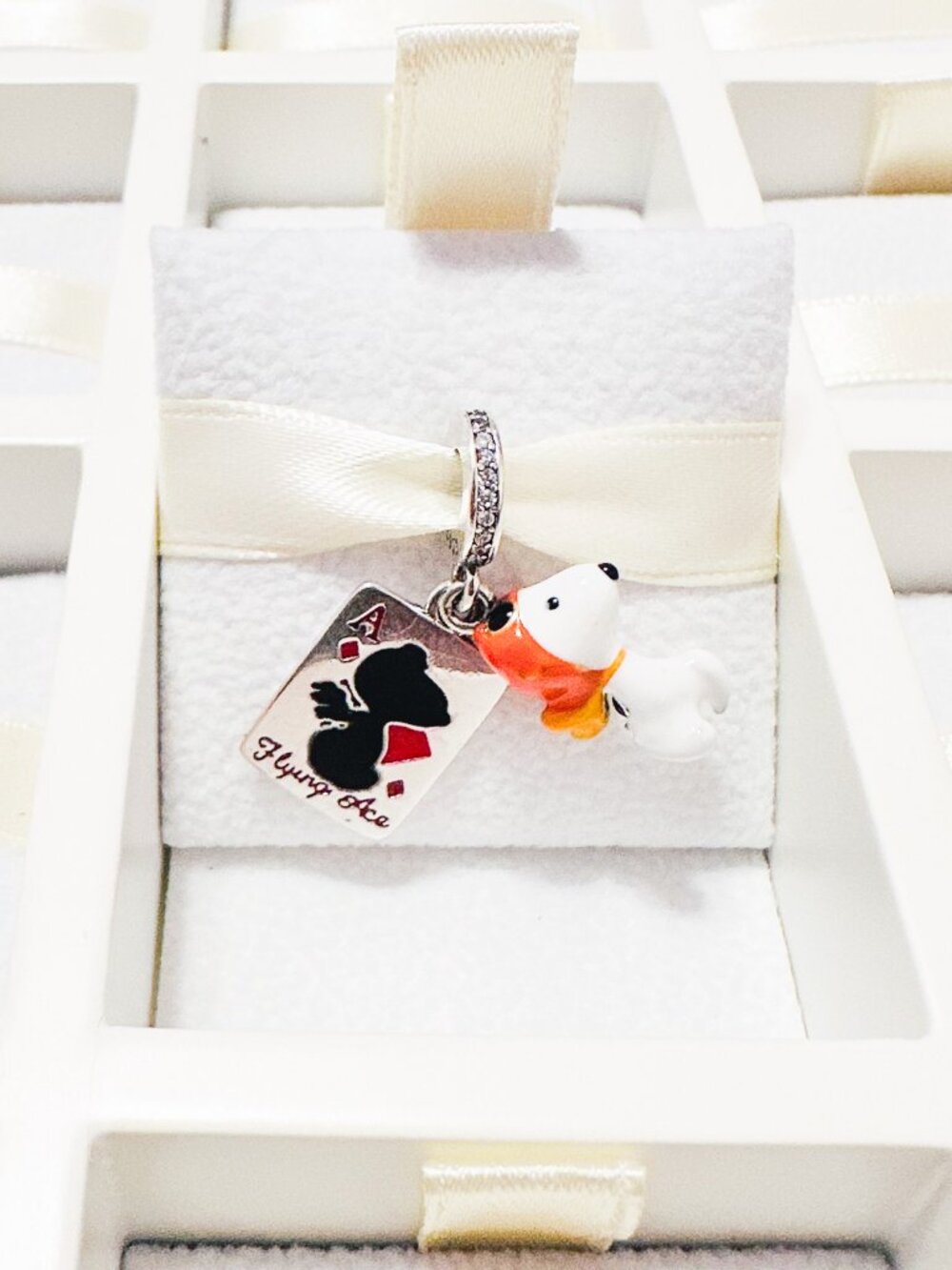 925 Sterling Silver Snoopy Aviator Dangle Charm Fits Pandora Bracelets